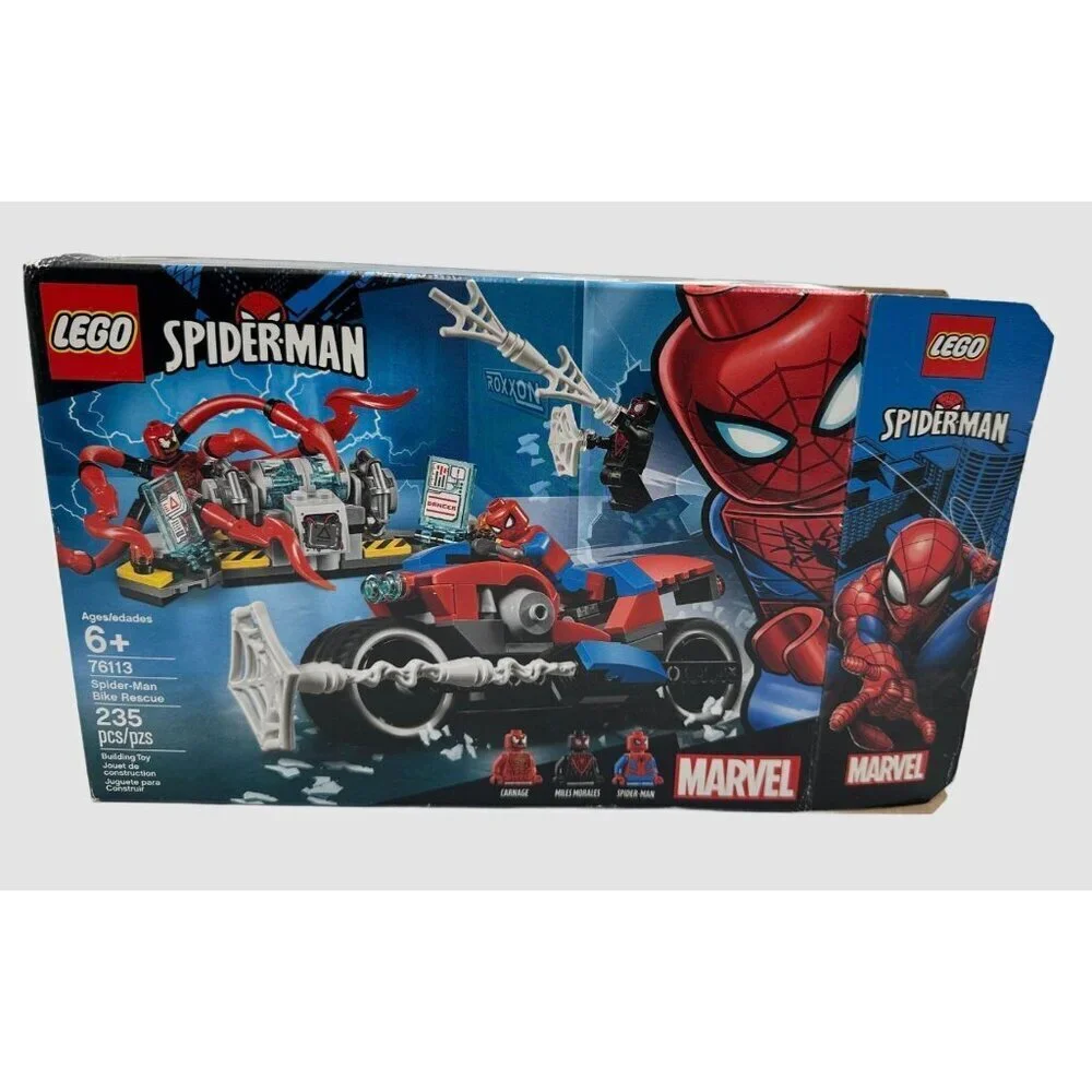 EMPTY BOX ONLY - LEGO 76113 Marvel Super Heroes Spider-Man Bike Rescue (235 pcs)